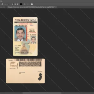 Usa New Jersey Id Card Psd Template version 1 (under 21) - graphic resource for digital artists