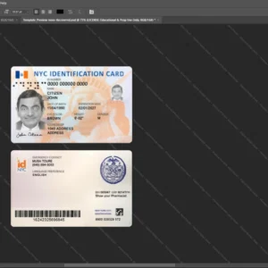 Usa New York Id Card Psd Template version 2 - digital restoration project file