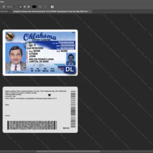 Usa Oklahoma Driver License Psd Template version 1 - high definition print standard