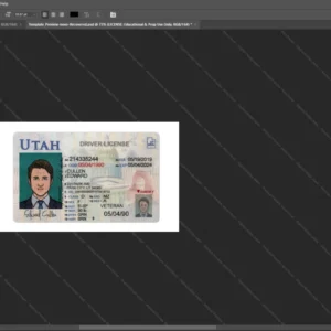 Usa Utah Driver License Psd Template version 1 - layered smart object structure