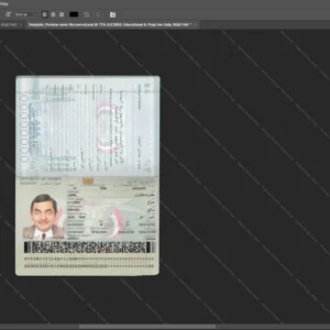 Yemen Passport Psd Template version 1 - customizable identity template view