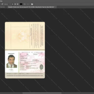 Zimbabwe Passport Psd Template version 1 - detailed close-up of paper texture