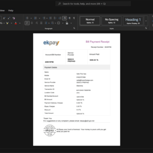 Bangladesh Dhaka Electric Supply Company DESCO Electricity Bill Template, Premium editable file in Word and PDF formats