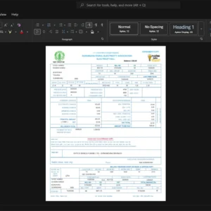 Bangladesh Shahjahanpur Rural Electrification Association Electricity Bill Template, Clean typography design in Word and PDF format