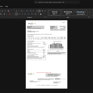 Canada Alectra Utilities Corporation Electricity Bill Template, High-quality template in Word and PDF format