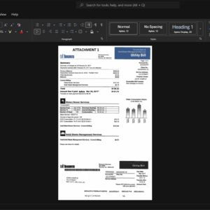 Canada City of Toronto Generic Utility Bill Template, Digital download template in Word and PDF