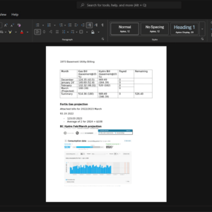 Canada Fortis Inc Gas Bill Template, Easily modifiable Word and PDF format