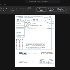 Canada Maritime Electric Company Limited Electricity Bill Template, Fully structured template in Word and PDF format