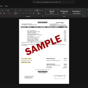 Canada St Albert Generic Utility Bill Template, Professional document in Word and PDF format