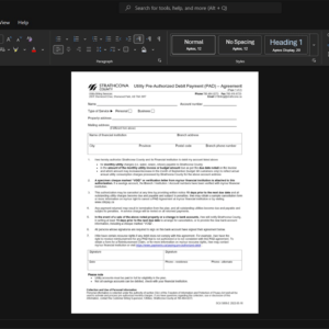 Canada Strathcona County Generic Utility Bill Template, Fully structured template in Word and PDF format