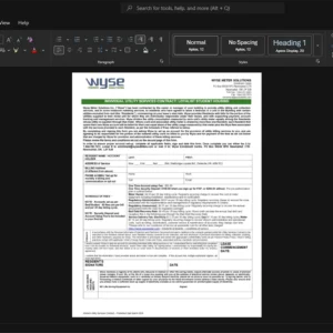 Canada WYSE Meter Solutions Inc Generic Utility Bill Template, Digital download file preview