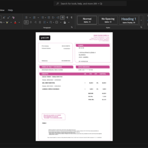 France Yacom Telecom Internet Bill Template, Quick edit digital asset in Word and PDF