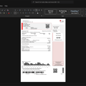 Hong Kong The Hongkong Electric Company Limited Electricity Bill Template, Corporate style document in Word and PDF formats