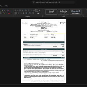 India Adani Aangan Electricity Bill Template, Available in editable Word and PDF format