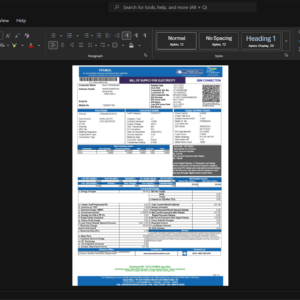 India Chatrapur Electric Office Electricity Bill Template, High-quality design in Word and PDF format