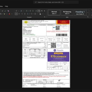 India Indraprastha Gas Limited Gas Bill Template, High-quality design in Word and PDF format