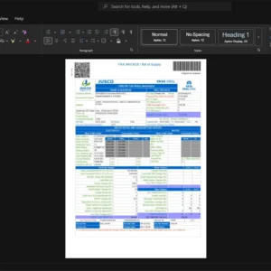 India Jamshedpur Utilities and Services Company JUSCO Generic Utility Bill Template, Fully structured template in Word and PDF format