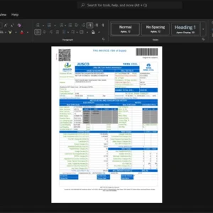 India Jharkhand Bijli Vitran Nigam Limited JBVNL Electricity Bill Template, Professional document in Word and PDF format