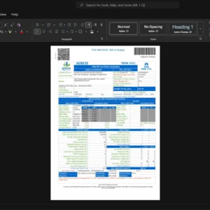 India Jharkhand BijliVitran Nigam Limited JBVNL Electricity Bill Template, Blank template in Word and PDF format