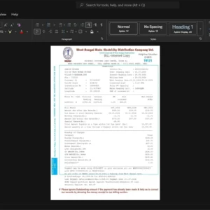 India Madhya Pradesh Electricity Regulatory Commission Electricity Bill Template, Available in editable Word and PDF format