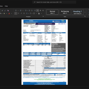 India Odisha Power Transmission Corporation Limited Electricity Bill Template, Print-ready in PDF layout