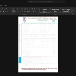 India Panchla Customer Care Center Electricity Bill Template, Premium editable file in Word and PDF formats