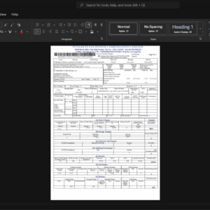 India Punjab State Power Corporation Limited PSPCL Electricity Bill Template, Blank template in Word and PDF format