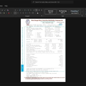 India Sainthia Electric Supply Company Electricity Bill Template, Premium editable file in Word and PDF formats