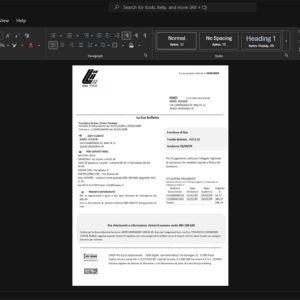 Italy Linea Italia Generic Utility Bill Template, Easily modifiable Word and PDF format