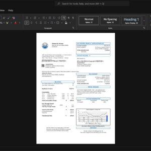 Kazakhstan Astana Su Arnasy Business Utility Bill Template, Blank template in Word and PDF format