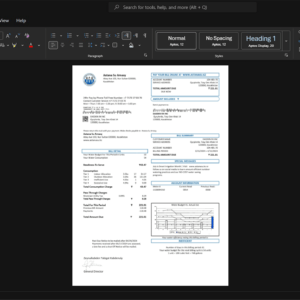 Kazakhstan Astana Su Arnasy Water Bill Template, Blank template in Word and PDF format