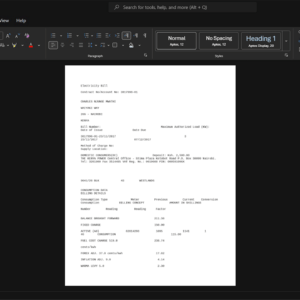 Kenya Kenya Power Electricity Bill Template, Standard layout in DOCX and PDF