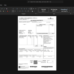Malaysia Syarikat SESCO Berhad Electricity Bill Template, High-quality template in Word and PDF format