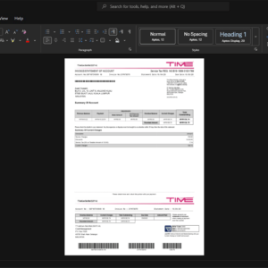 Malaysia TT dotCom Sdn Bhd Internet Bill Template, Fully editable Word and PDF format