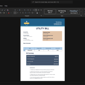 Mexico Comisi n Federal de Electricidad CFE Electricity Bill Template, Ready to print in Word and PDF format