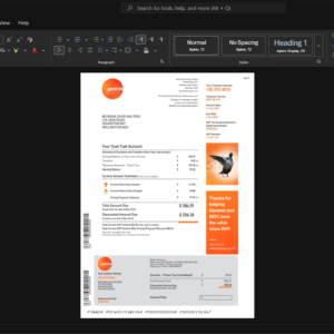 New Zealand Genesis Energy Limited Generic Utility Bill Template, Corporate style document in Word and PDF formats