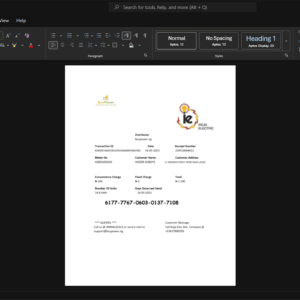 Nigeria Buypower Electricity Bill Template, Easily modifiable Word and PDF format