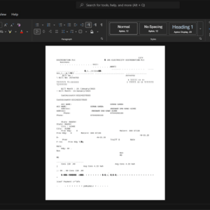 Nigeria Jos Electricity Distribution PLC Electricity Bill Template, Digital download template in Word and PDF