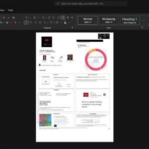 Spain EDP Residencial Electricity Bill Template, Corporate style document in Word and PDF formats