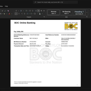 Sri Lanka Dialog Axiata PLC Mobile Bill Template, Premium editable file in Word and PDF formats