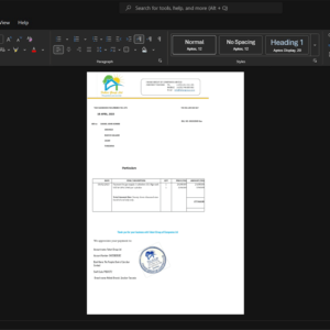 Tanzania Fahari Group of Companies Ltd Gas Bill Template, Print-ready in PDF layout