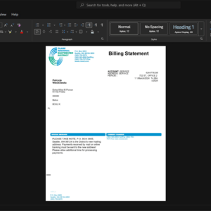 UK Clark Regional Wastewater District Sewer Bill Template, Print-ready template in Word and PDF