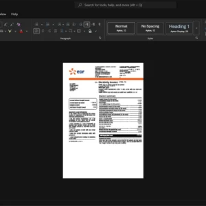 UK EDF Energy EDF Electricity Bill Template, Digital download file preview
