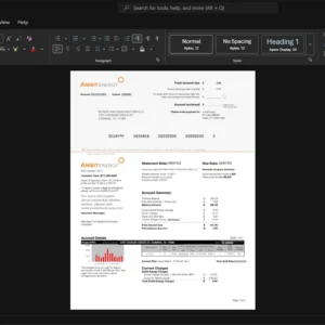 USA Ambit Energy Electricity Bill Template, High-quality design in Word and PDF format
