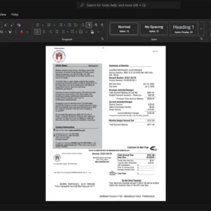 USA Austin Energy Electricity Bill Template, Clean typography design in Word and PDF format