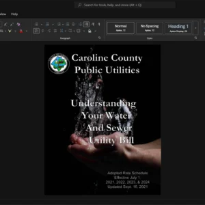 USA Caroline County Public Utilities Water Bill Template, Blank template in Word and PDF format