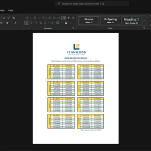 USA City of Alexandria Utility System Generic Utility Bill Template, Professional document in Word and PDF format
