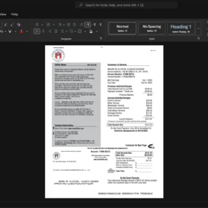 USA City of Austin Utilities Generic Utility Bill Template, High-quality design in Word and PDF format