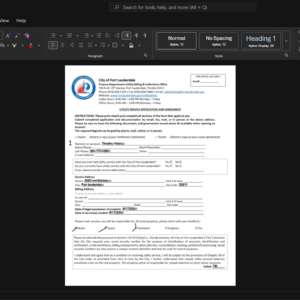 USA City of Fort Lauderdale Generic Utility Bill Template, Print-ready in PDF layout