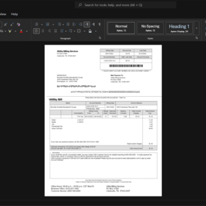 USA Clarksville Department of Electricity Electricity Bill Template, Corporate style document in Word and PDF formats